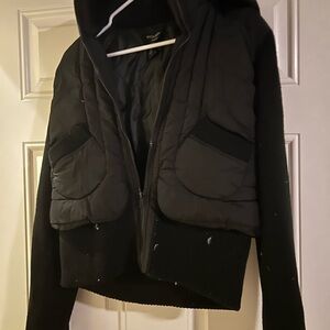 Guess Black Hooded Puffer Jacket
